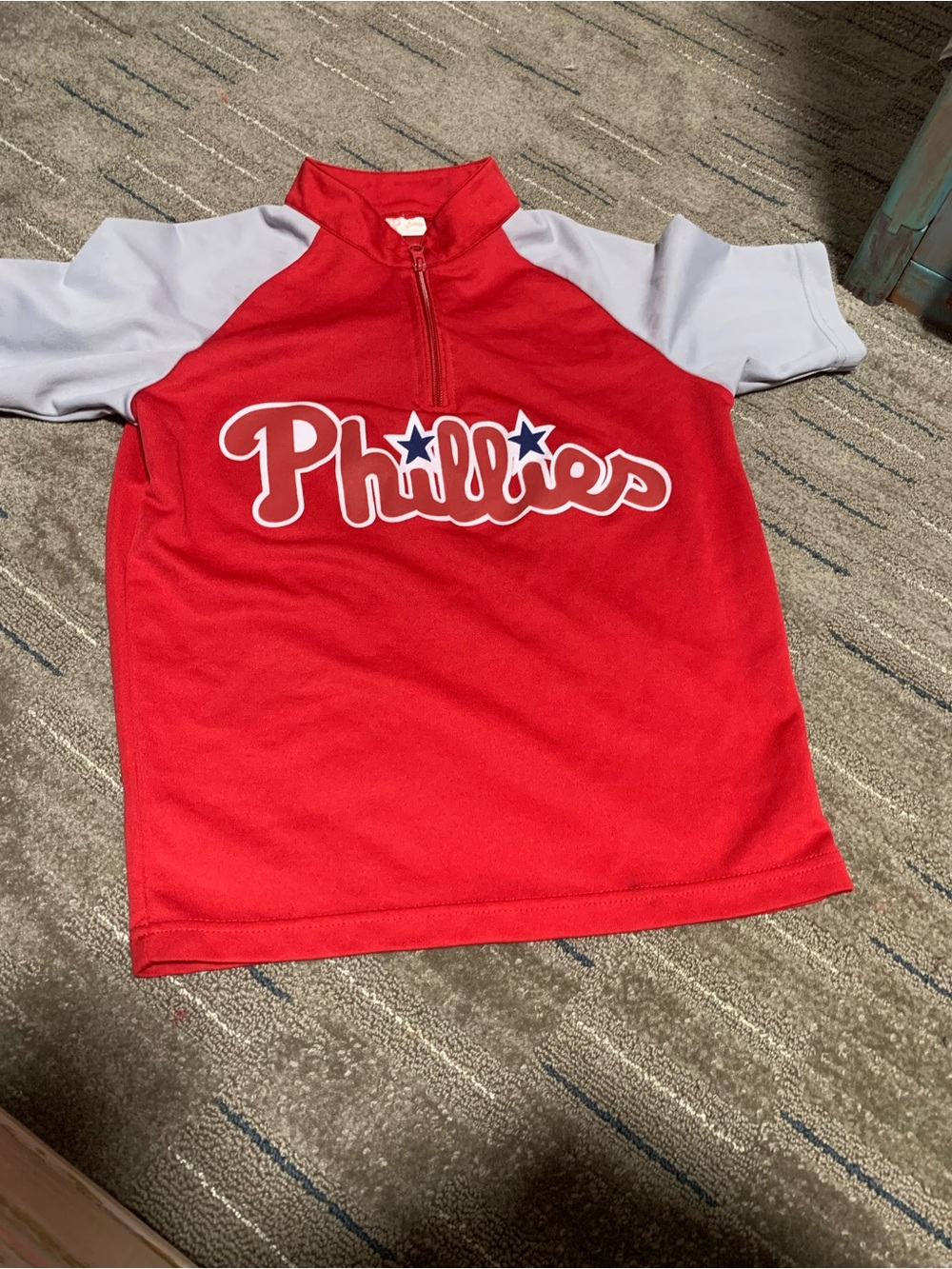 Vintage 2016 Philadelphia Phillies Turkey Hill SGA Youth Small Red Half-Zip